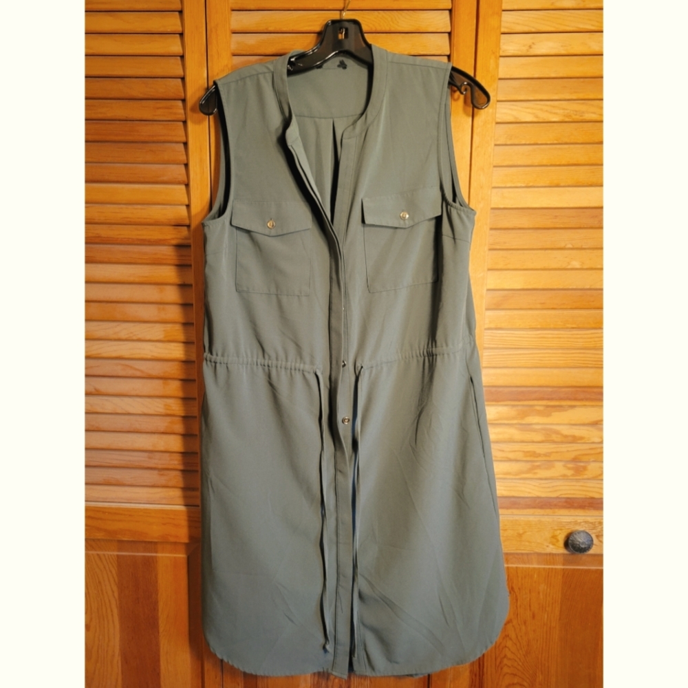Drawstring dress green